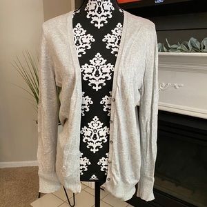 Old Navy Gray/Grey V-Neck Button Up Cardigan